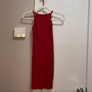 Red mini dress